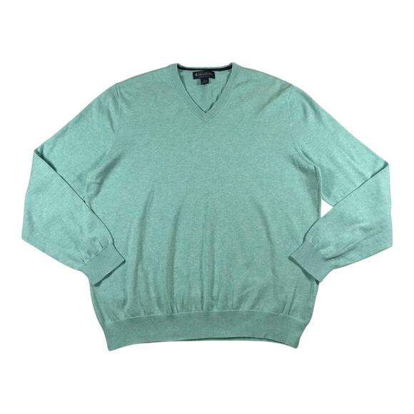 Brooks Brothers - 100% Supima Cotton - Men's Teal Pullover Sweater - Size: XL - Picture 1 of 7